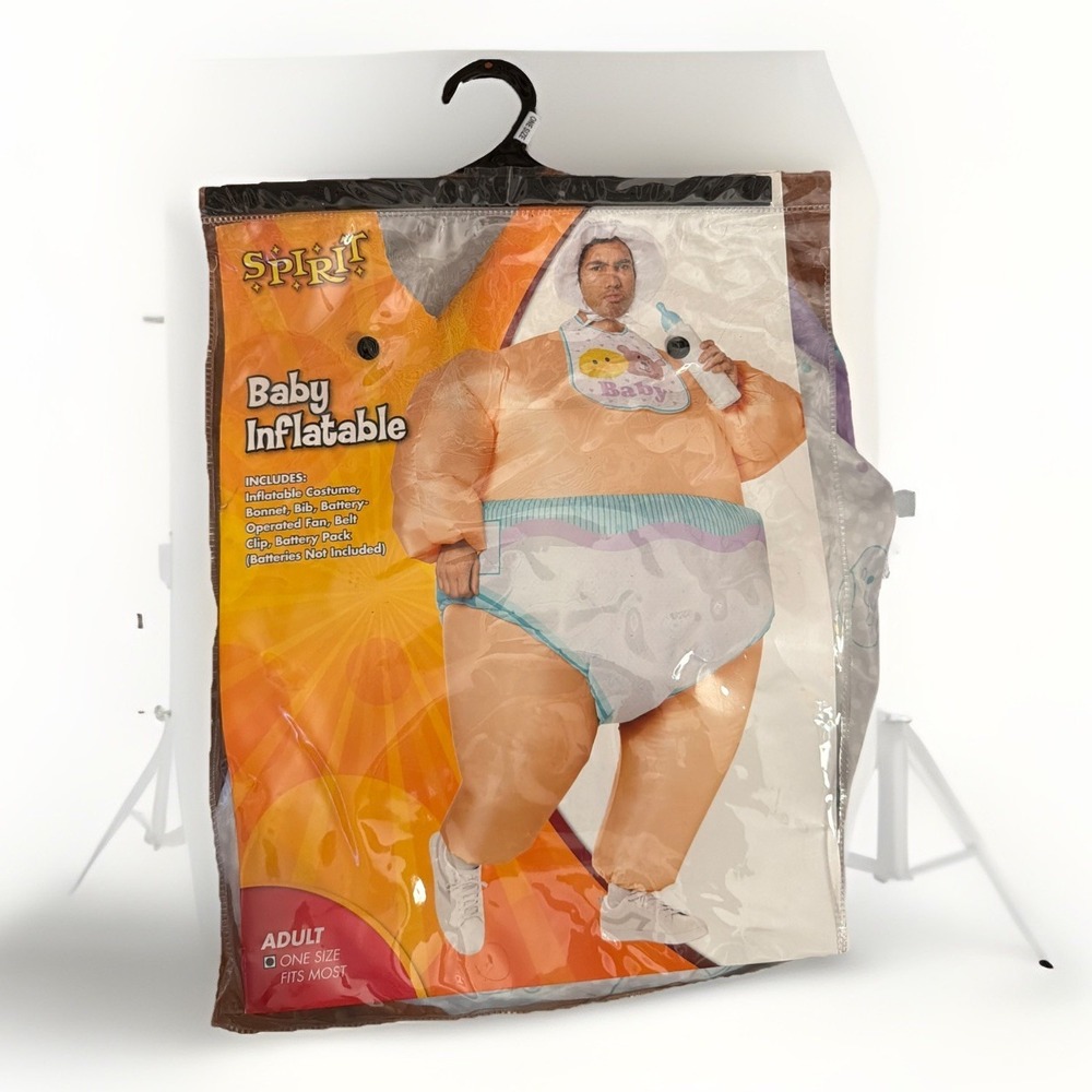 Spirit Halloween Inflatable Baby Costume With Extra Accessories Packaging Adult